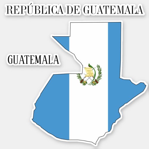 Guatemala Flag Map Sticker