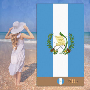 Guatemala flag & monogrammed / beach towel