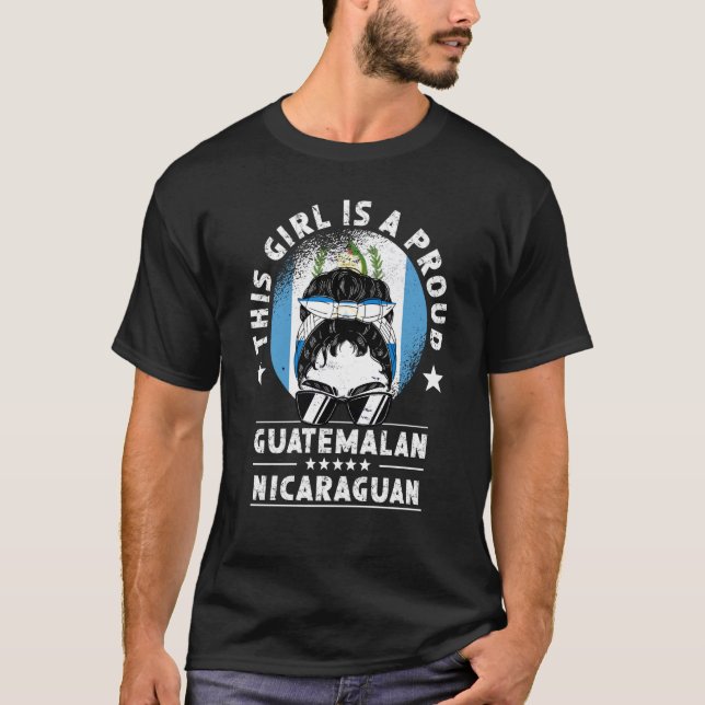 Guatemala Flag Nicaragua Grown Women Girl Citizen  T-Shirt (Front)