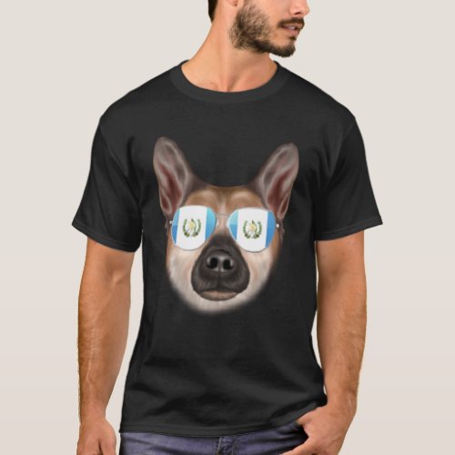 Guatemala Flag Norwegian Buhund Dog Guatemala Pock T_Shirt