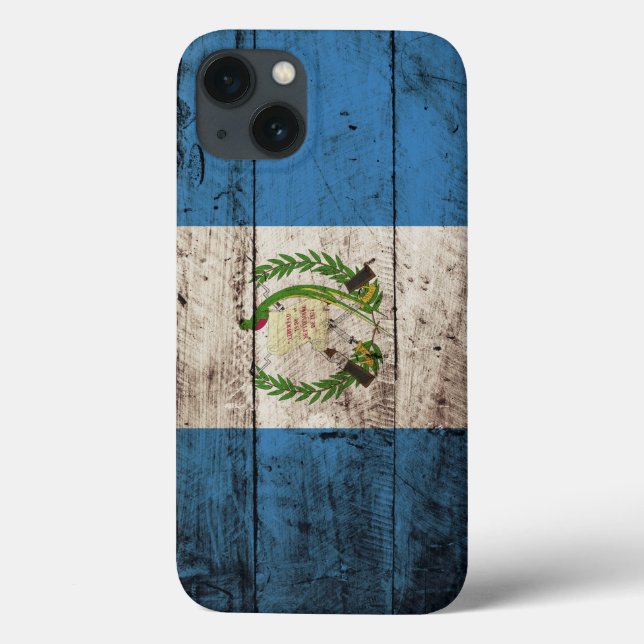 Guatemala Flag on Old Wood Grain Case-Mate iPhone Case (Back)