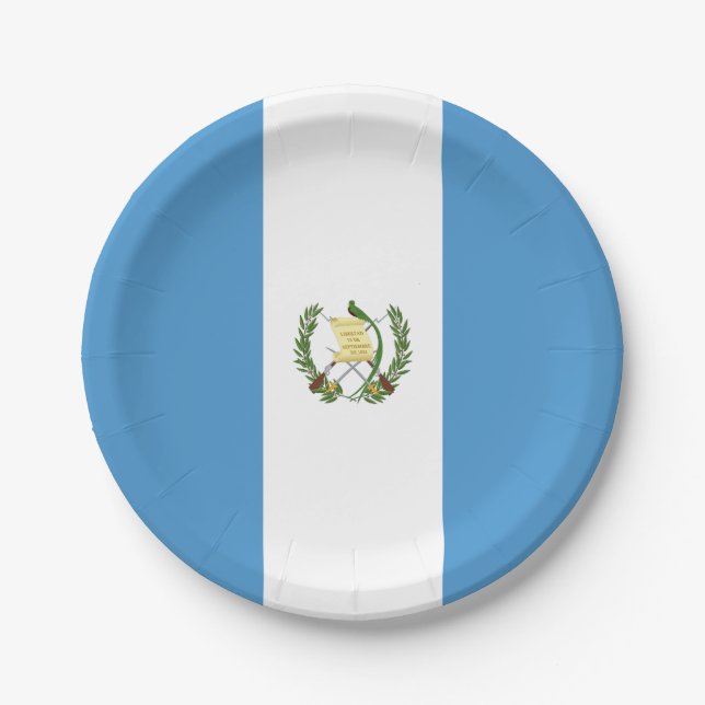 Guatemala Flag Paper Plates (Front)