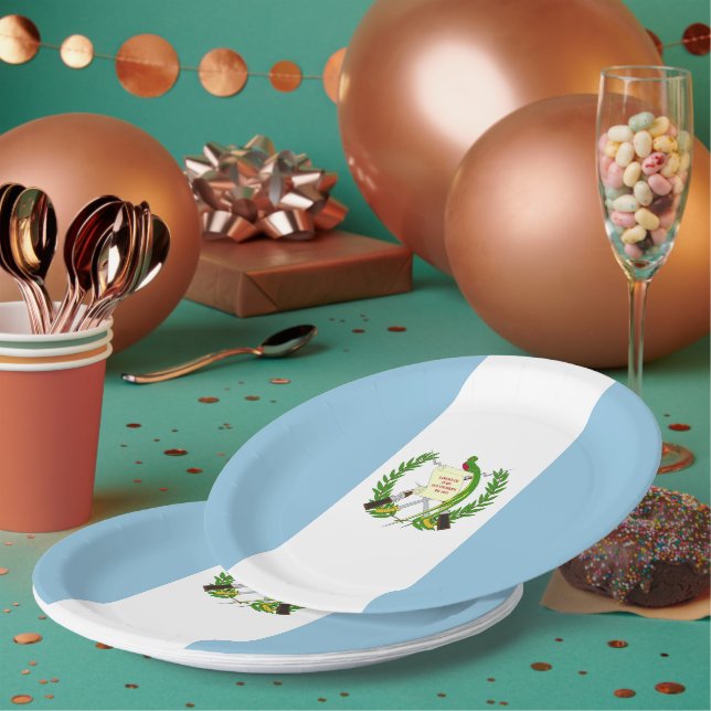 Guatemala flag paper plates (Multi)