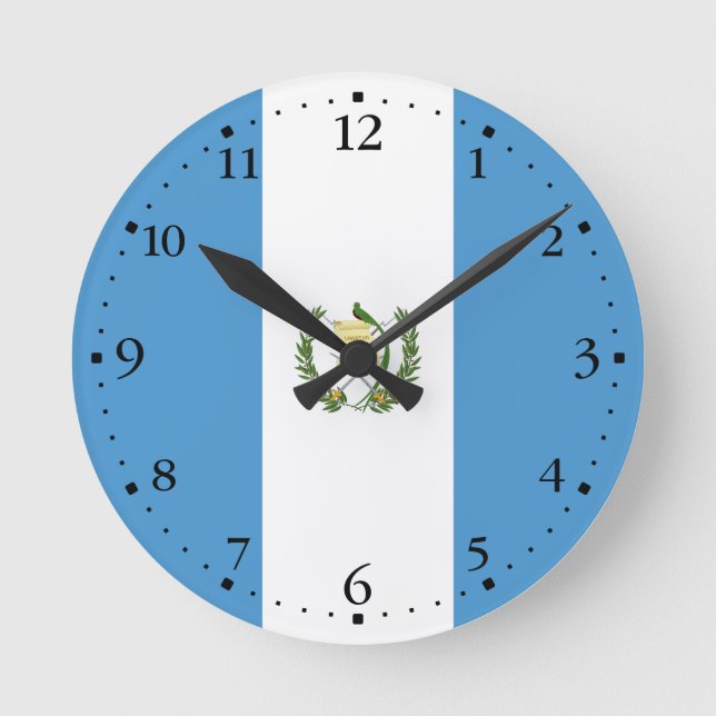 Guatemala Flag Round Clock (Front)