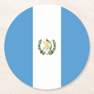 Guatemala Flag Round Paper Coaster