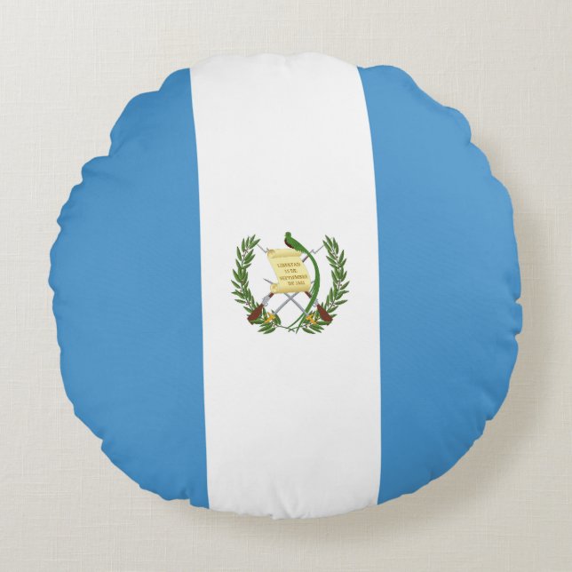 Guatemala Flag Round Pillow (Front)