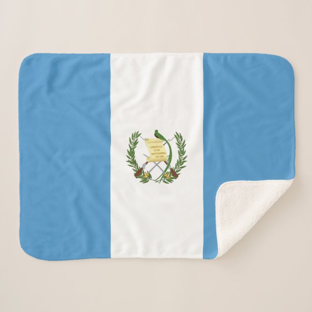 Guatemala Flag Sherpa Blanket (Front (Horizontal))