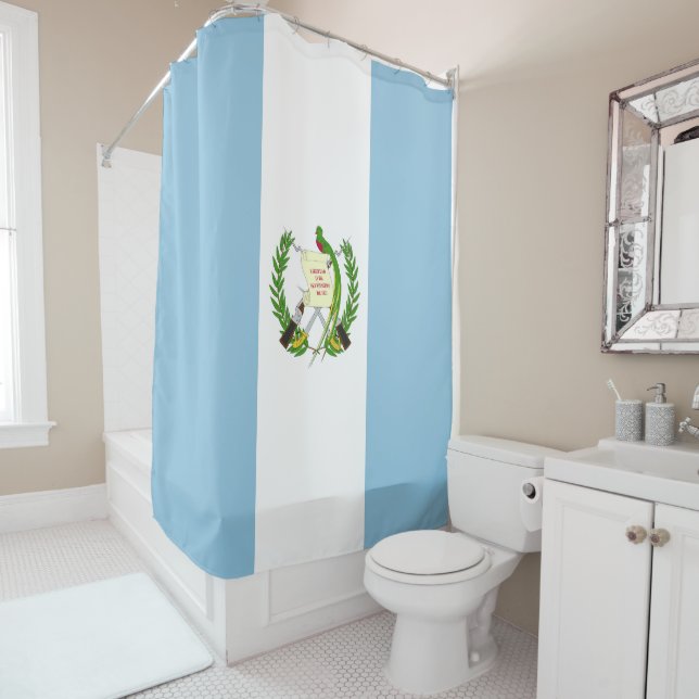 Guatemala flag shower curtain (In Situ)