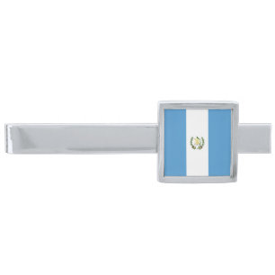 Guatemala Flag Silver Finish Tie Bar