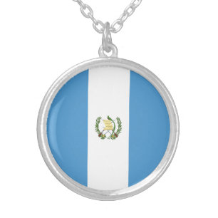 Guatemala Flag Silver Plated Necklace