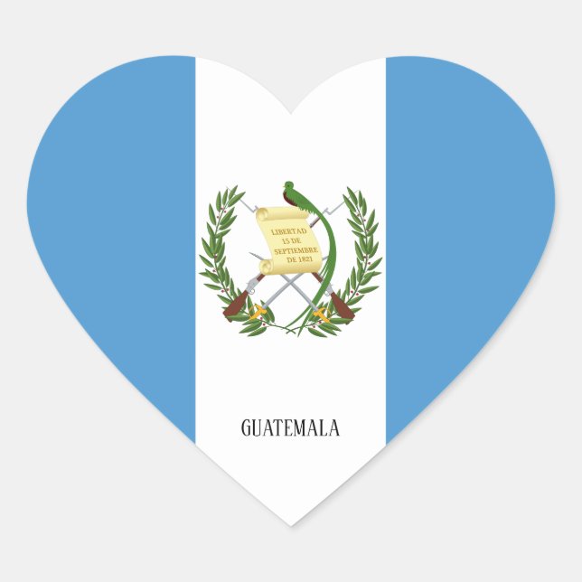 Guatemala Flag Splendid Patriotic Heart Sticker (Front)