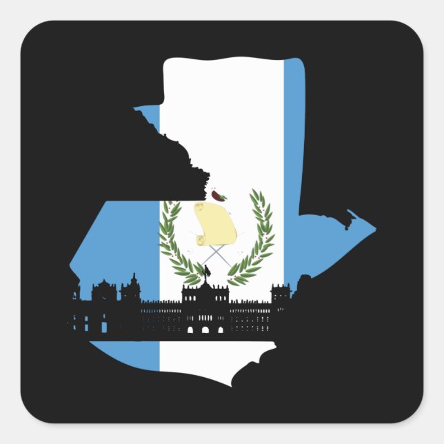 Guatemala Flag Square Sticker (Front)