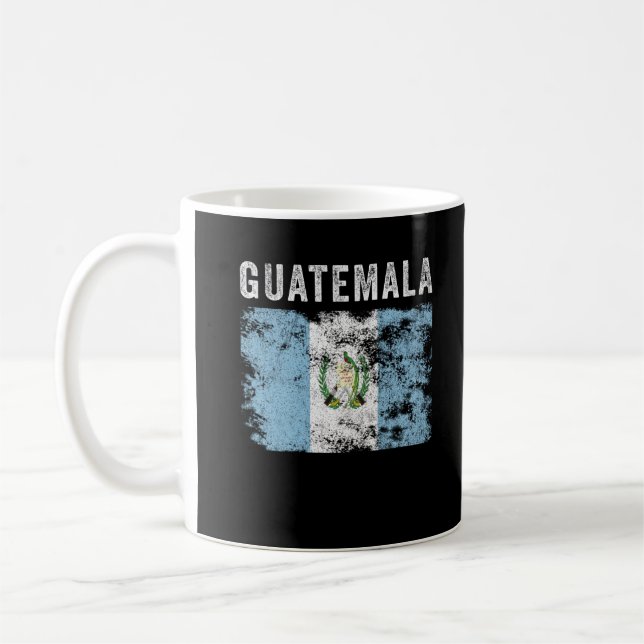Guatemala Flag Vintage - Guatemalan Flag Coffee Mug (Left)