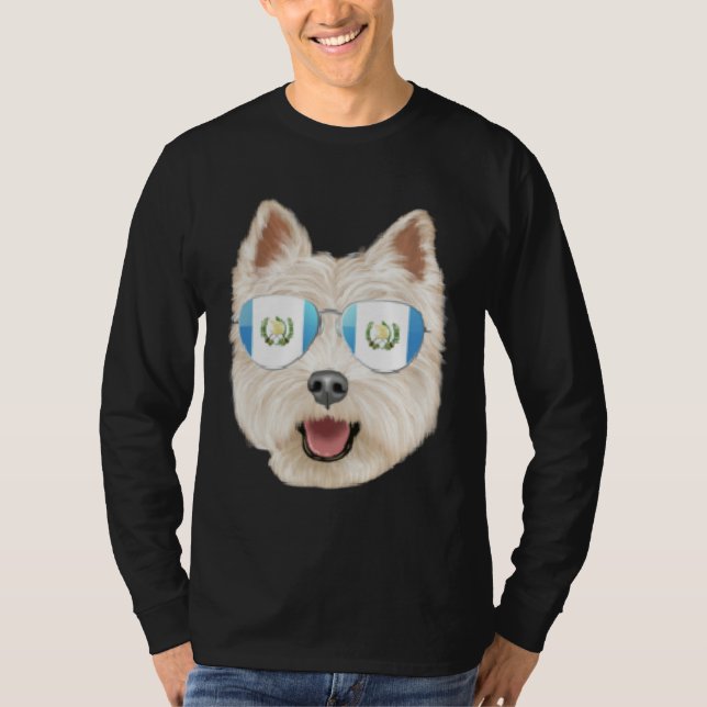 Guatemala Flag West Highland White Terrier Guatema T-Shirt (Front)