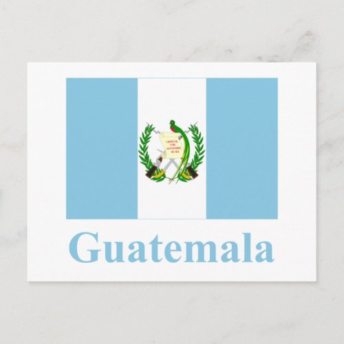 Guatemala Flag with Name Postcard
