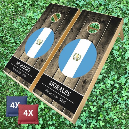 Guatemala  Guatemala Flag Rustic Wood  Family Cornhole Set