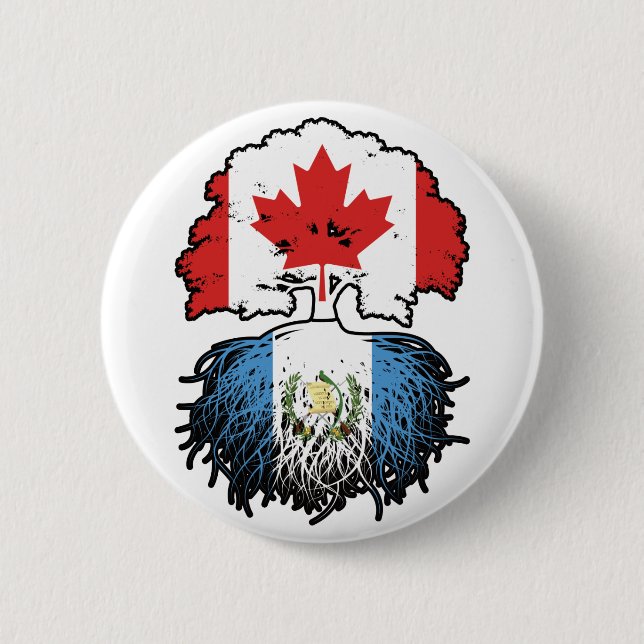 Guatemala Guatemalan Canadian Canada Tree Roots Button (Front)