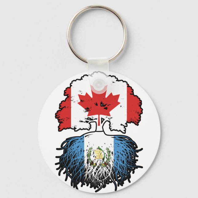 Guatemala Guatemalan Canadian Canada Tree Roots Keychain (Front)