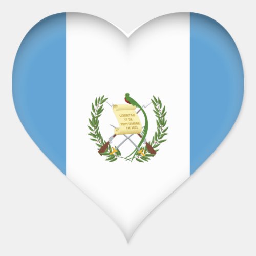 Guatemala Guatemalan Flag Heart Sticker