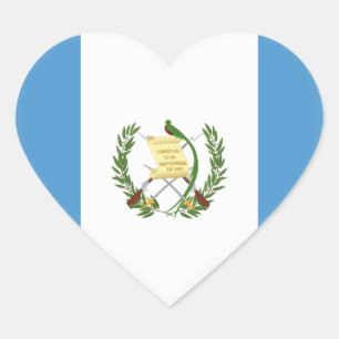 Guatemala (Guatemalan) Flag Heart Sticker
