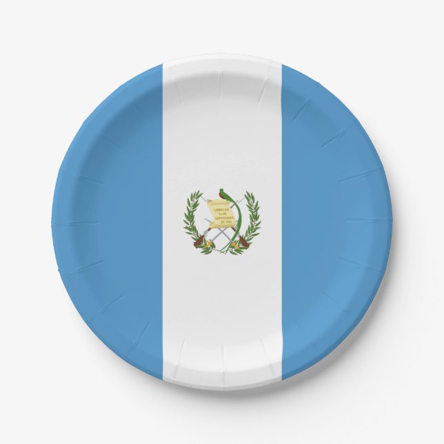 Guatemala (Guatemalan) Flag Paper Plates (Front)