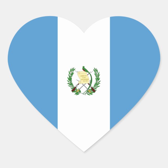 Guatemala/Guatemalan Heart Flag Sticker (Front)