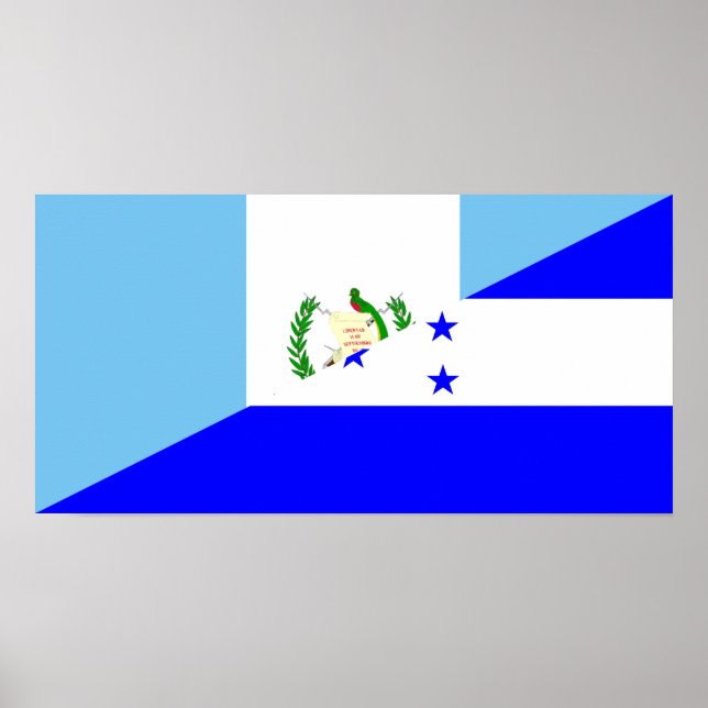 guatemala honduras half flag symbol poster (Front)