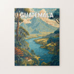 Guatemala Illustration Travel Art Vintage Jigsaw Puzzle<br><div class="desc">Guatemala retro vector travel design. From the colonial beauty of Antigua to the mystical shores of Lake Atitlán,  Guatemala is a true Central American gem.</div>