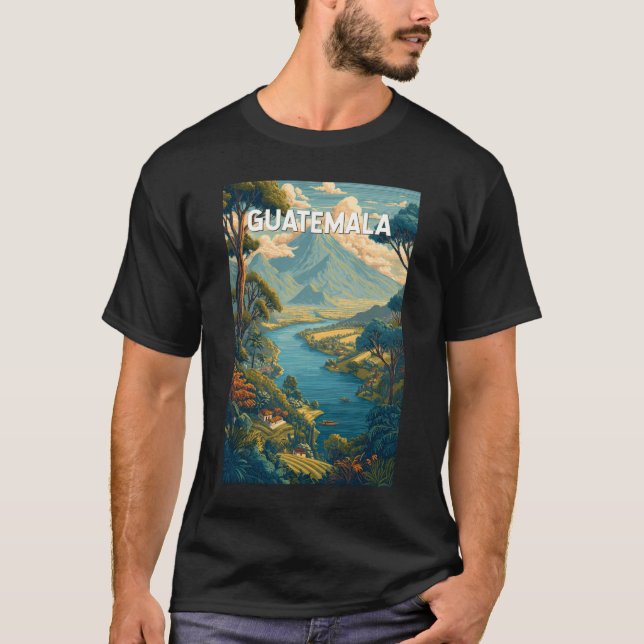 Guatemala Illustration Travel Art Vintage T-Shirt (Front)