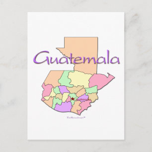 Guatemala Map Postcard