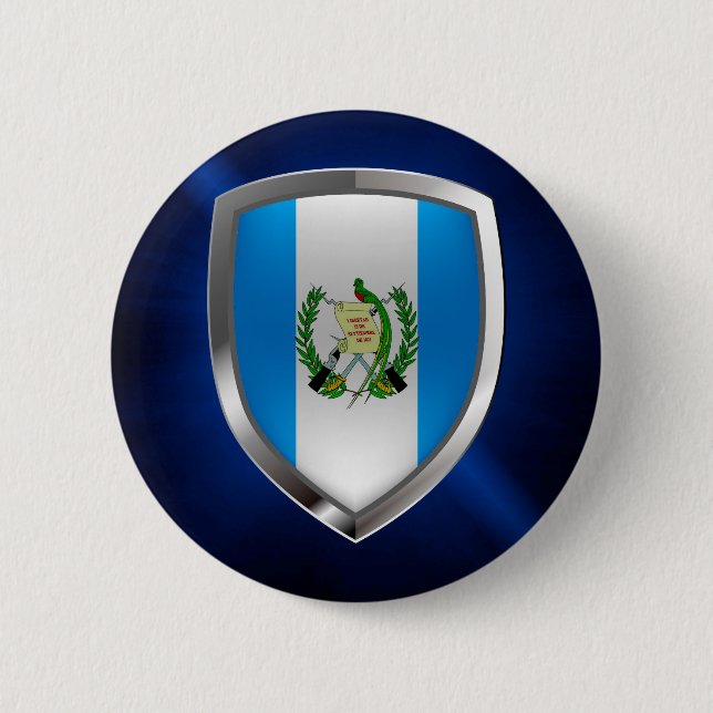 Guatemala Mettalic Emblem Pinback Button (Front)