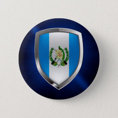 Guatemala Mettalic Emblem Pinback Button