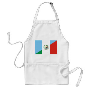 guatemala mexico half flag symbol adult apron