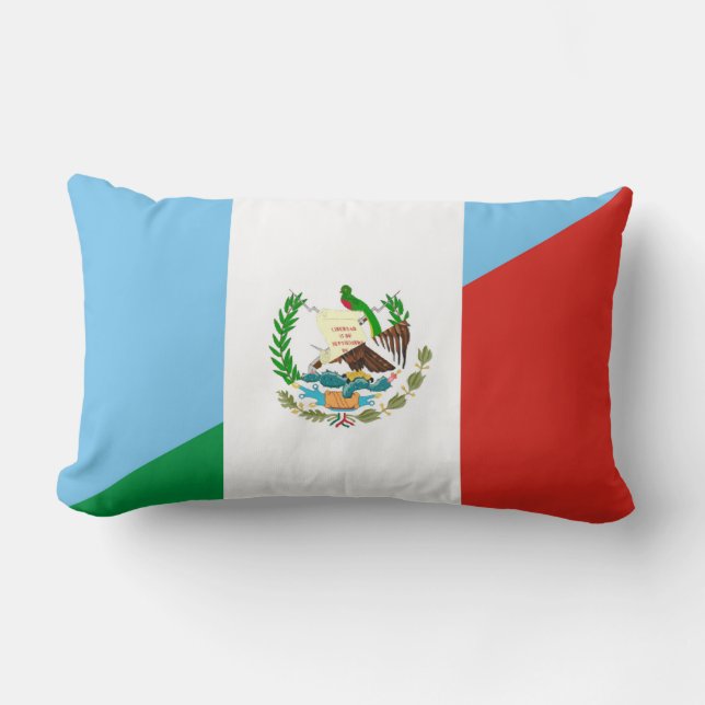 guatemala mexico half flag symbol lumbar pillow (Front)