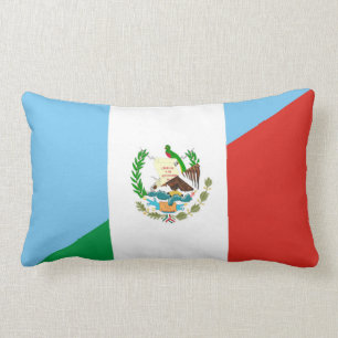 guatemala mexico half flag symbol lumbar pillow