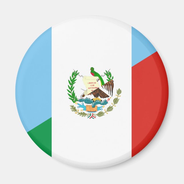 guatemala mexico half flag symbol magnet (Front)