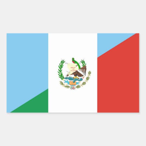 guatemala mexico half flag symbol rectangular sticker