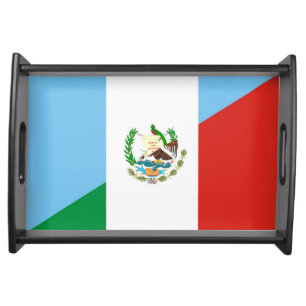 guatemala mexico half flag symbol serving tray