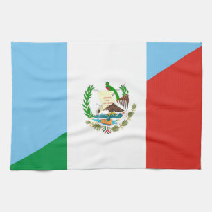 guatemala mexico half flag symbol towel