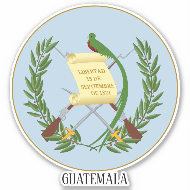 Guatemala National Coat Of Arms Patriotic Sticker (Front)