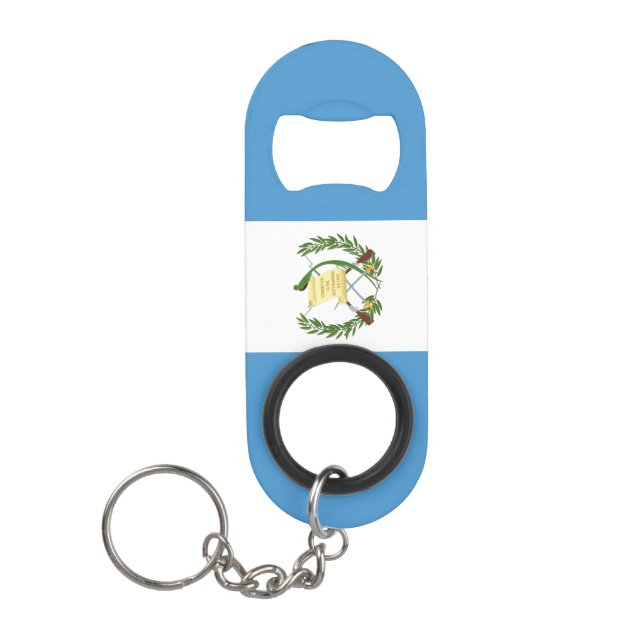 Guatemala National Flag Patriotic Keychain Bottle Opener (Front)
