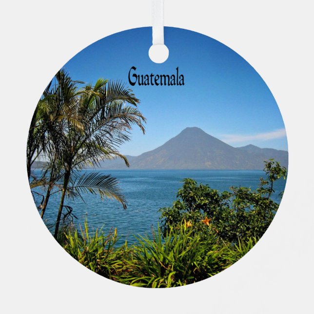 Guatemala, Nature's Beautiful Landscape Ceramic Or Metal Ornament (Back)