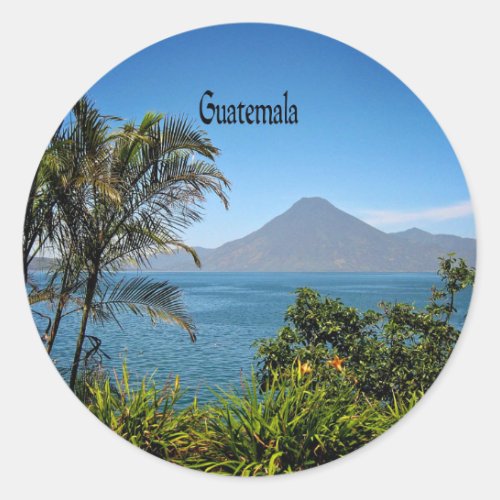 Guatemala Natures Beautiful Landscape Classic Round Sticker