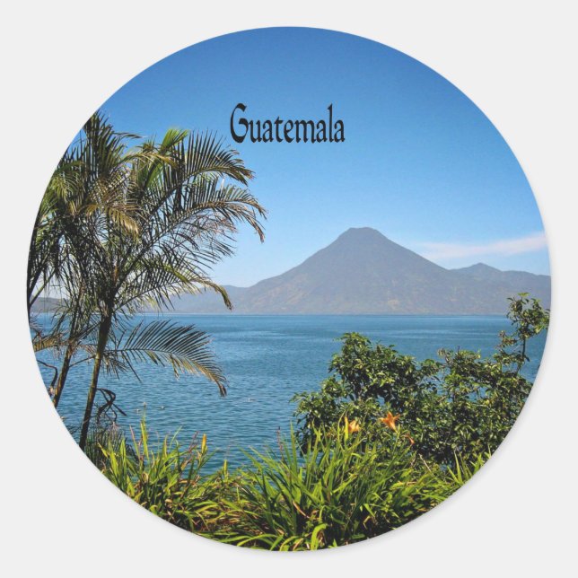 Guatemala, Nature's Beautiful Landscape Classic Round Sticker (Front)