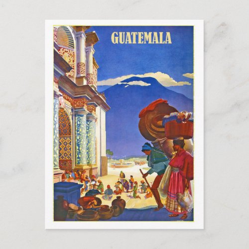 Guatemala people vintage travel postcard