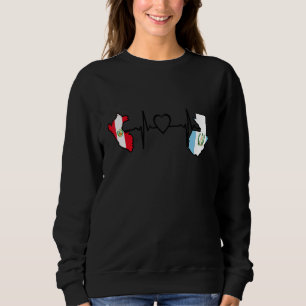 Guatemala Peru Flag Guatemalan Peruvian Heartbeat Sweatshirt