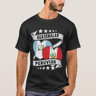 Guatemala Peru Flag half Guatemalan half  peruvian T-Shirt