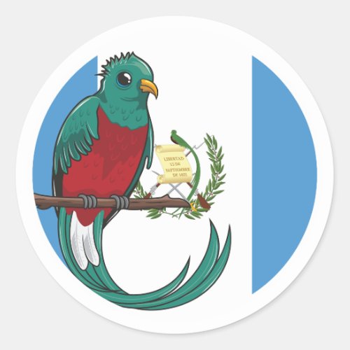 Guatemala Quetzal Guatemalan National Animal Flag Classic Round Sticker