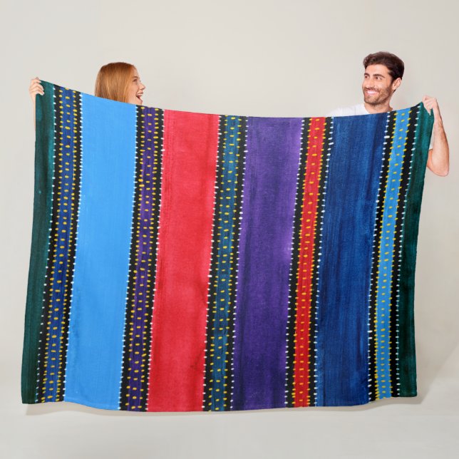 Guatemala Rainbow Fleece Blanket (In Situ)