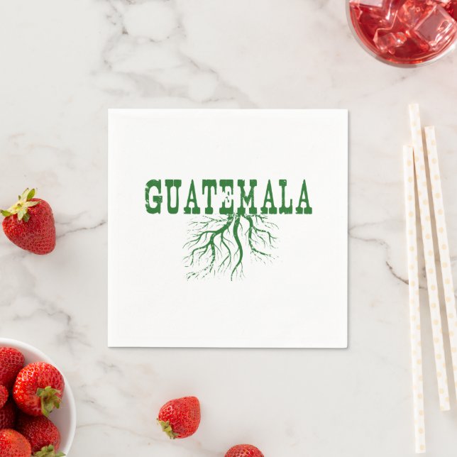 Guatemala Roots Word Art Guatemalan Paper Party Napkins (Insitu)